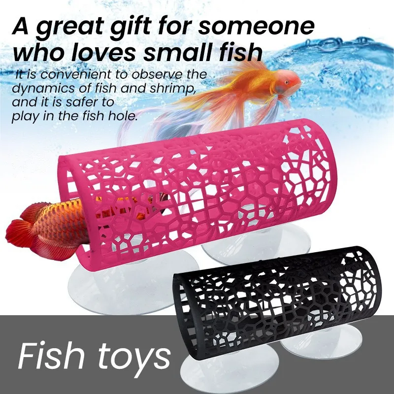 

Aquarium Fish Tunnel Toys Betta Fish Tunnel Hideouts & Playground Caves for Betta Guppies & Bottom Feeders for Shrimp Small Fish