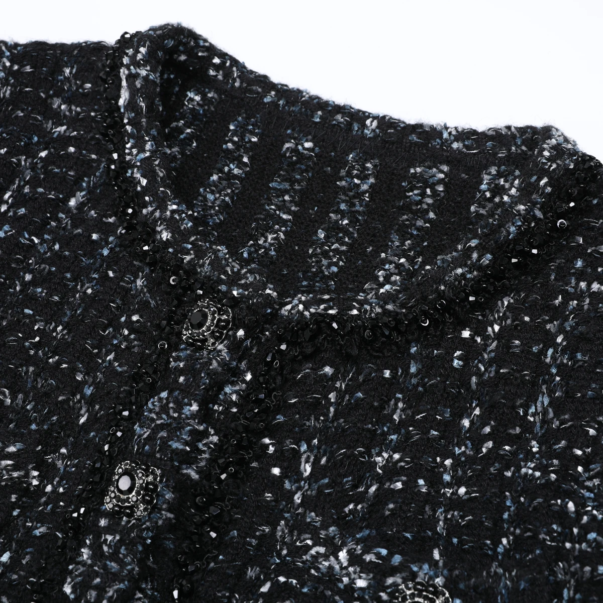 25311 High Quality Spring And Autumn New Style Women's Fashion Commuting Fashion Nail Bead Knitted Women's Top Cardigan Coat