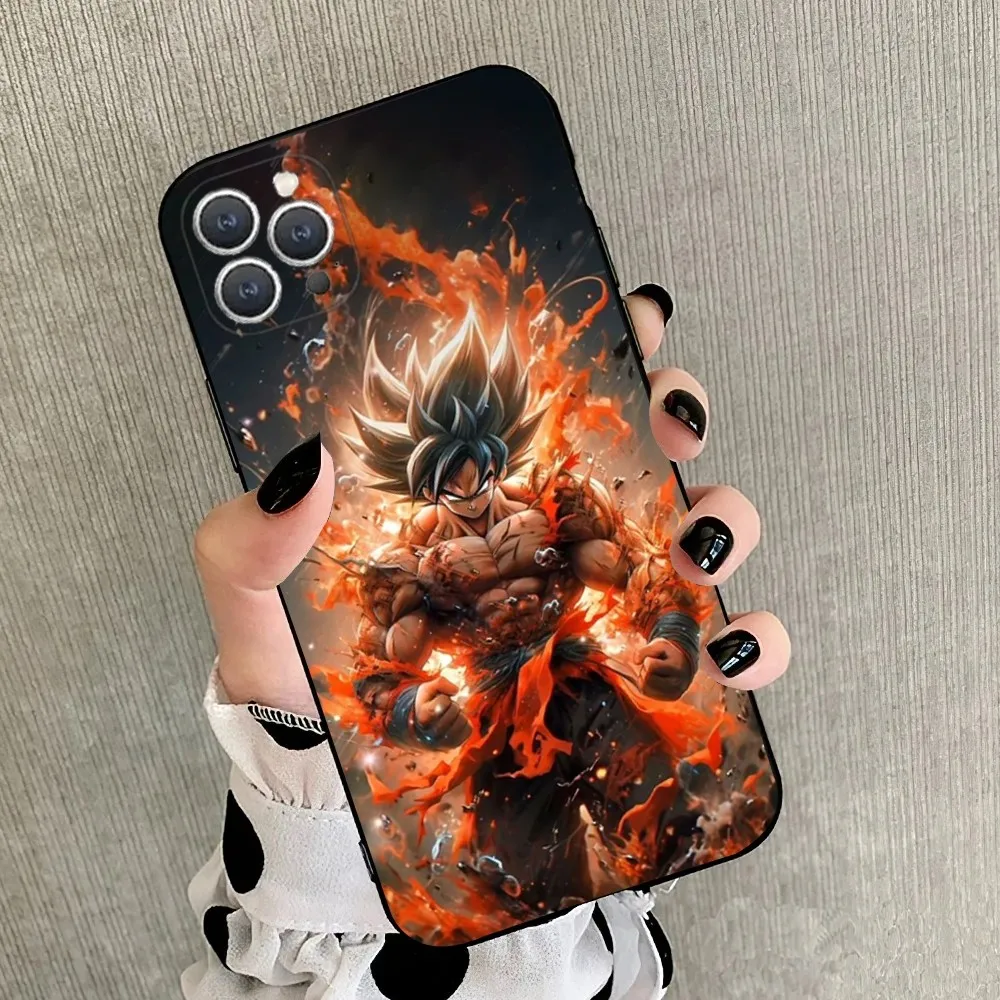 Anime D-Dragon B-Ball Goku Phone Case For iPhone 15,14,13,12,11,Plus,Pro Max,XS,X,XR,SE,Mini,8,7 Soft Silicone Black Cover