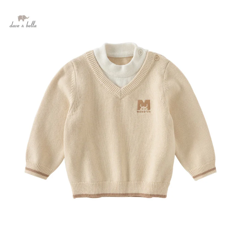 

Dave Bella Boys' Autumn Winter Sweater Pullover Children's Warm Sweater Shirt-collar Cotton Children's Clothing DB4243383