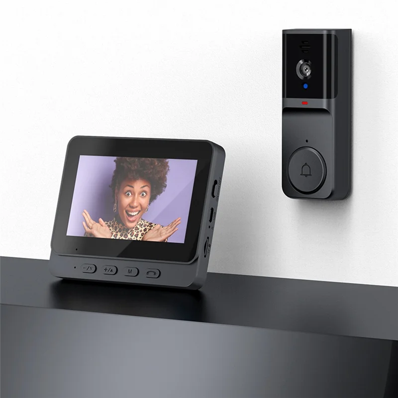 Y50A-4.3" Wireless Video Doorbell With Smart Features, Camera, 2.4G Bluetooth, And Two-Way Intercom