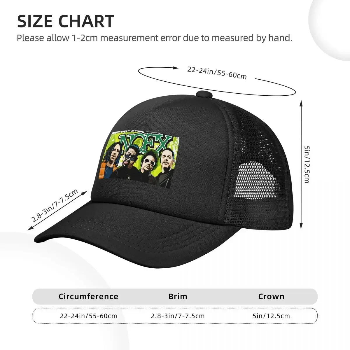 Nofx Band Final Tour Skull Mesh Baseball Caps Snapback Fashion Baseball Hats Breathable Casual Casquette Outdoor Unisex