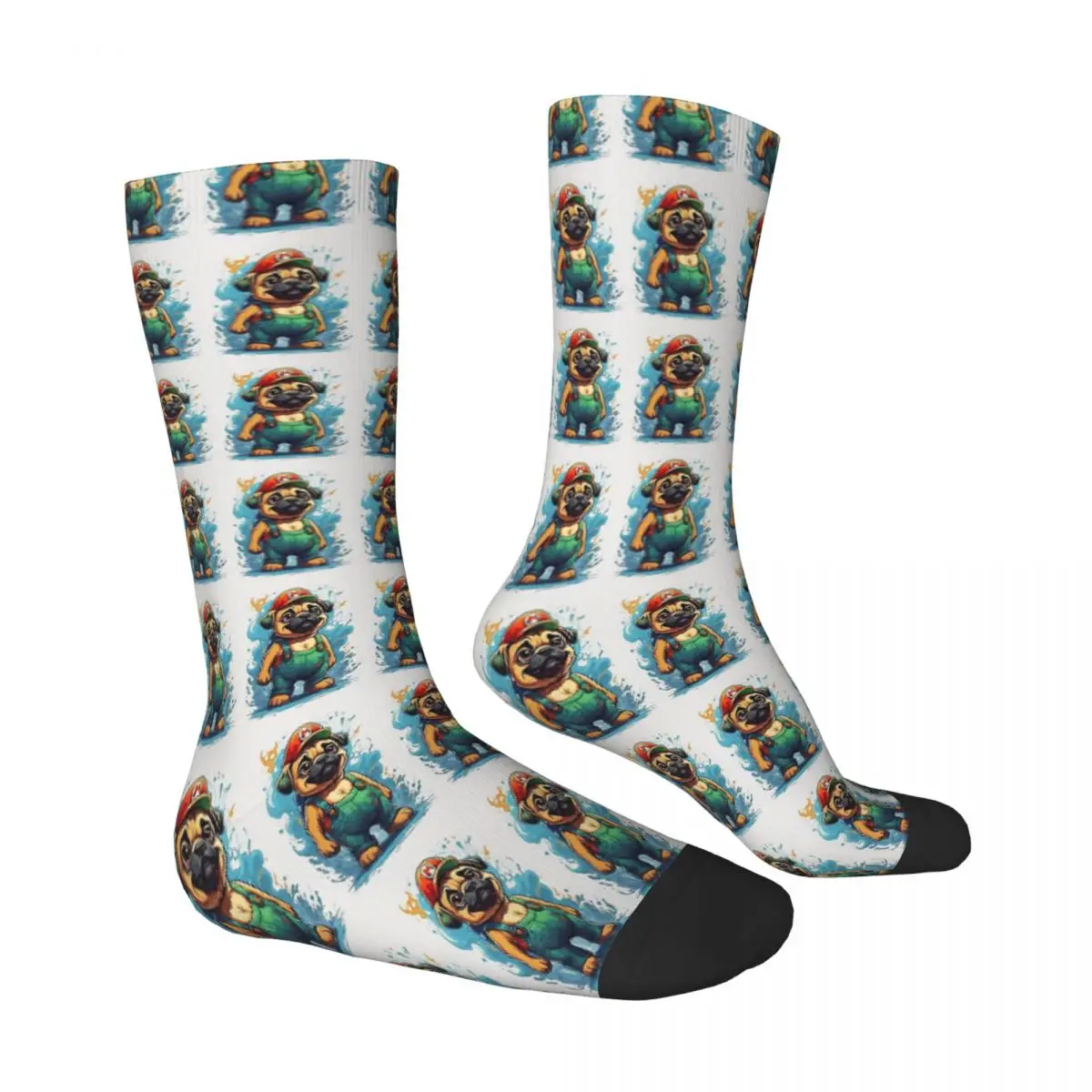 Canalizador Unisex Pug 1 Happy Socks, meias para caminhadas de inverno, Street Style, Crazy Sock, nostalgia dos anos 80