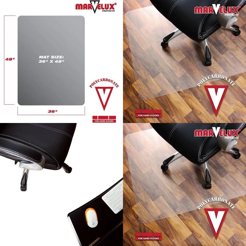 

Прочный коврик для стула из поликарбоната для твердой древесины — прозрачная защита пола 36 x 48, прямоугольный коврик для твердого пола, рулонная доставка