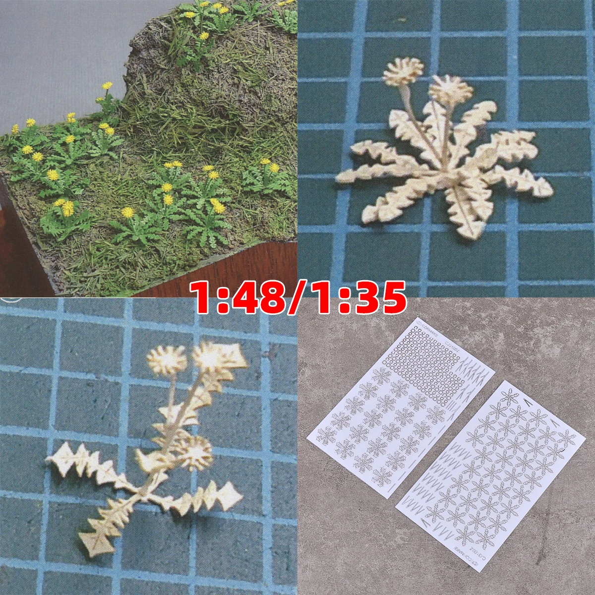 

Scale model kit Building plant dandelion grass plants sand table diorama models 1/32 1:35 1/48