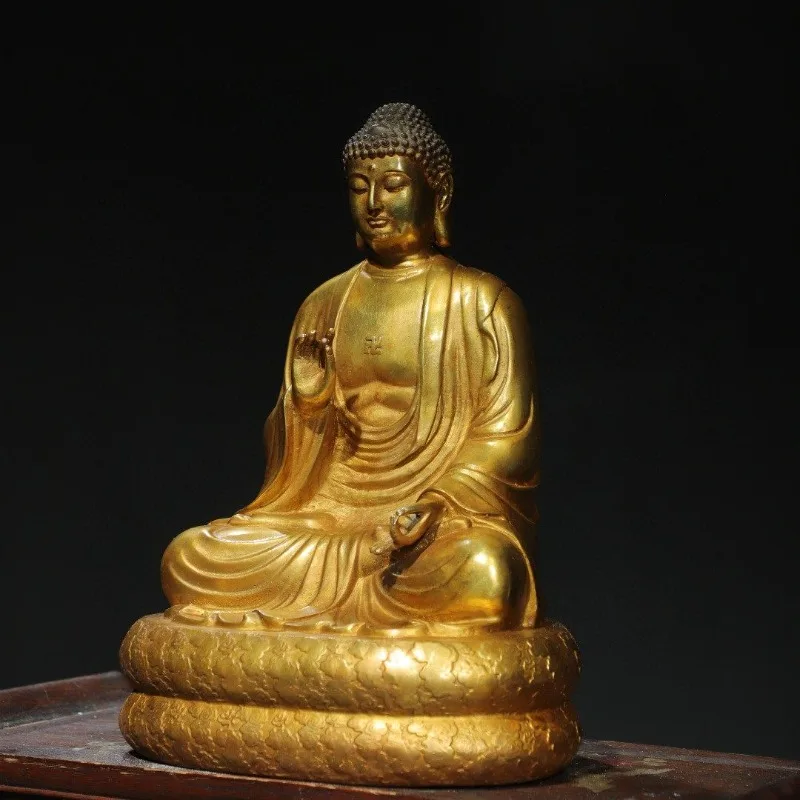 Hand-Cast Premium Pure Copper Vairocana Buddha Statue - 12.6
