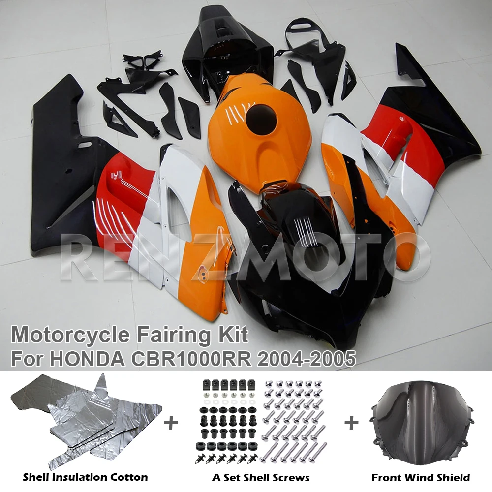 

Комплект обтекателя мотоцикла для Honda CBR1000RR 2004 2005, корпус CBR1000RR 04 05, впрыск 1000RR, усовершенствованная крышка, черный, красный