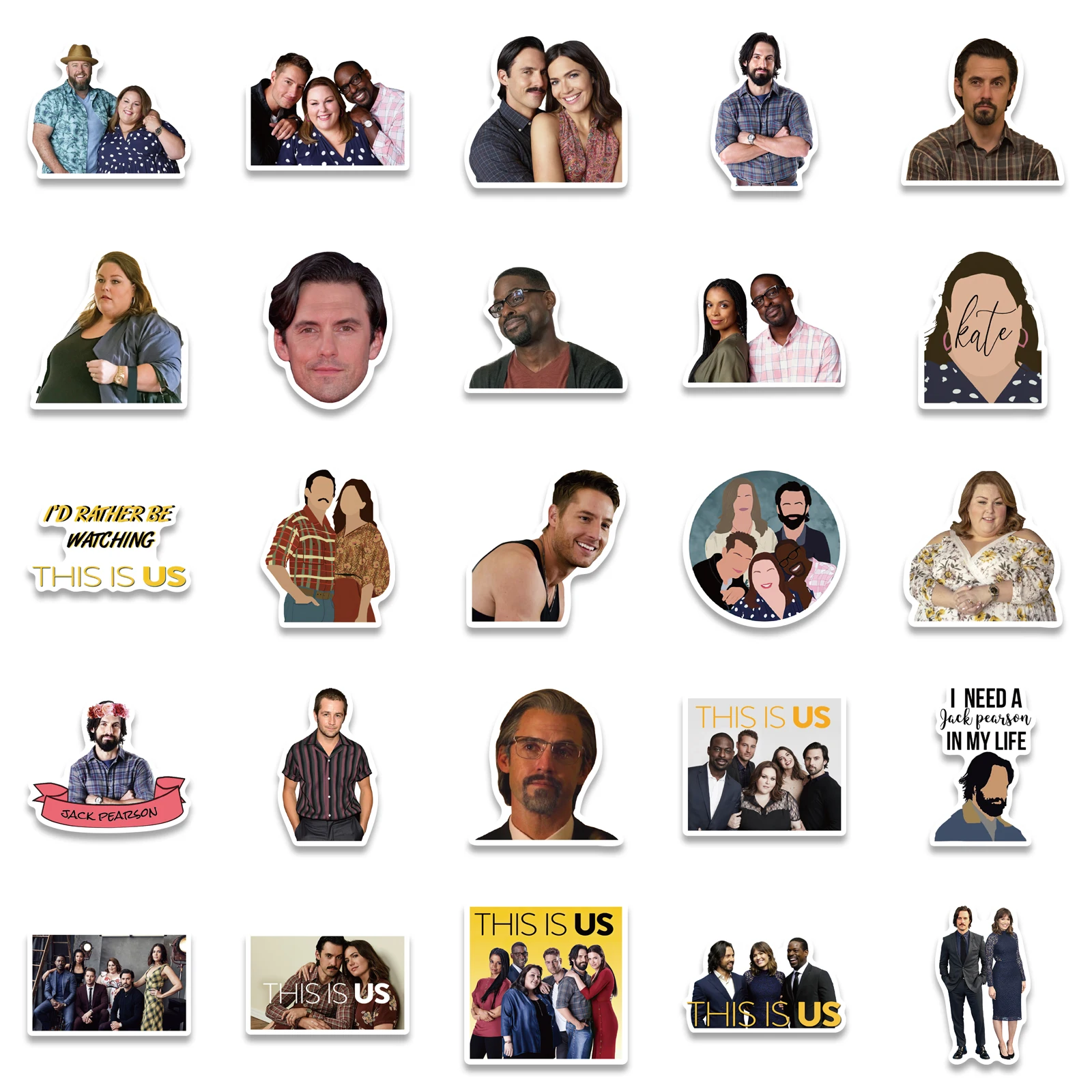 50PCS TV Show This Is Us Season Stickers Waterproof PVC For Graffiti Laptop Luggage Motorcycle Refrigerator Skateboard Toy