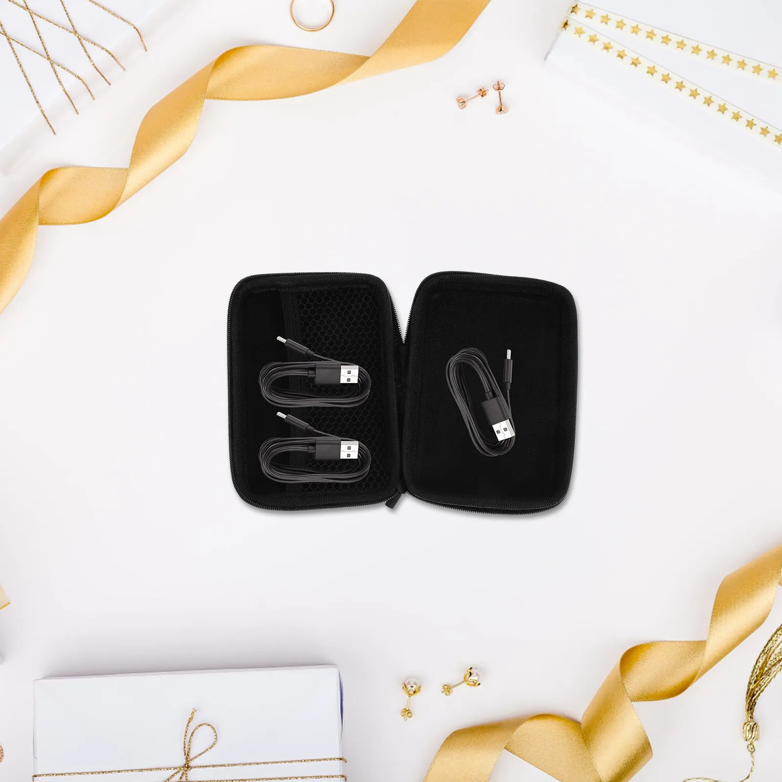 

2Pcs Digital Cable Storage Pouch Earphone Organizer Compact Portable Travel Electronic Accessories Bag Multi-Functional Carrying