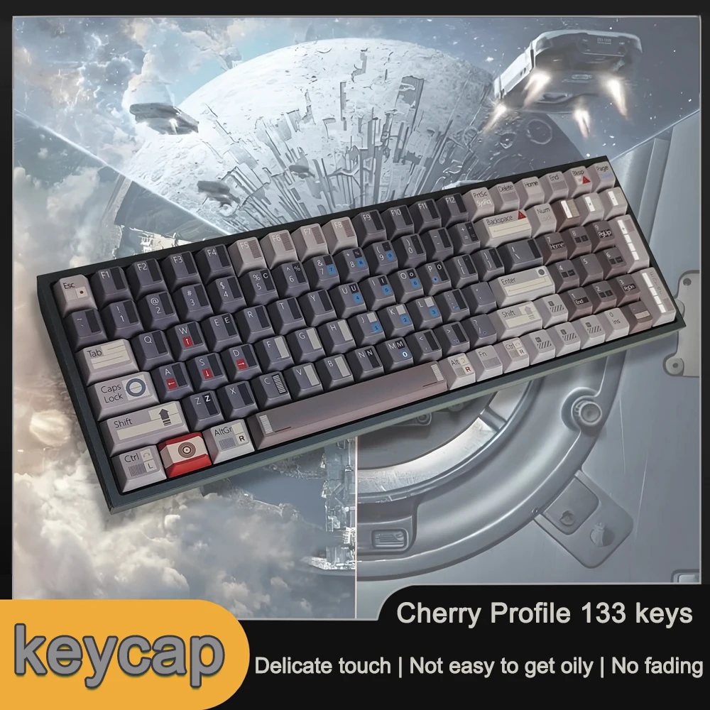 

133 Keys PBT Keycaps Wandering Earth Keycap Set 5-sided Dye-sublimation Key Cap Cherry Profile For MX Switch Mechanical Keyboard