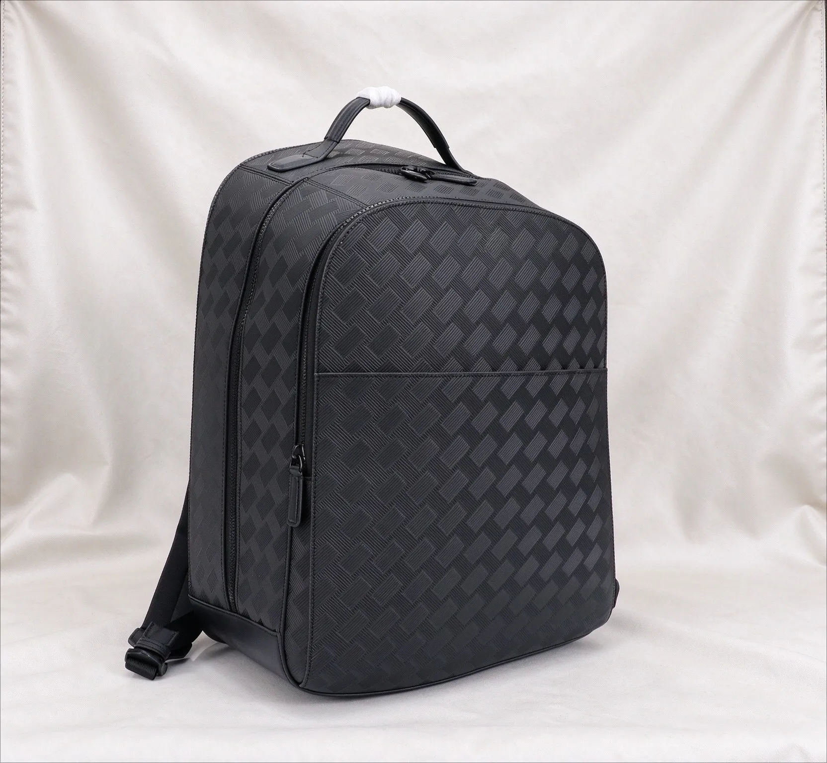 Cross Grain Leather Commuter Backpack for Men, Multi-Pocket Large Capacity Daily Travel Laptop Backpack