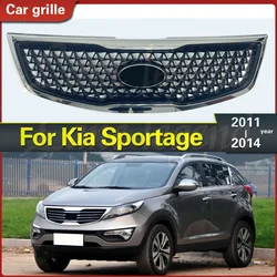 Kia Sportage 3 sl/Sportage r 2011-2015用フロントフードラジエーターグリルトリム