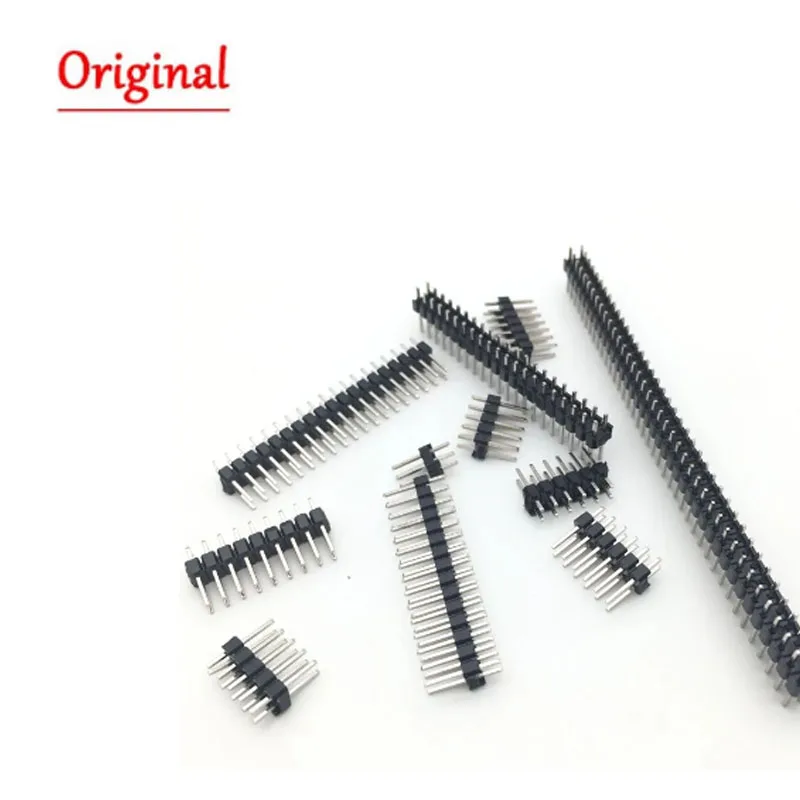 10PCS 2.54mm Double Row Male 2~40P Breakaway PCB Board Pin Header Connector Strip Pinheader 2 * 2/3/4/6/8/10/12/15/20/40P