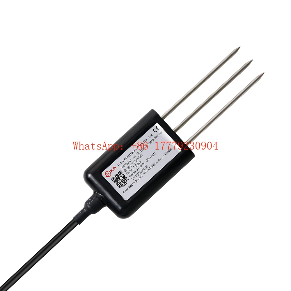 

RK520-01 Soil Moisture Temperature Sensor Industrial IP68 ABS Waterproof Plant Soil Probe 4-20mA/0-5V/0-2V/RS485