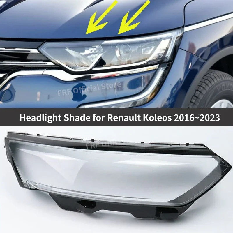 Headlight Shade Cover For Renault Koleos Samsung QM6 2 2016~2023 2022 2021 2020 2018 Accessorie Headlight Shell Lamp Shade Cover