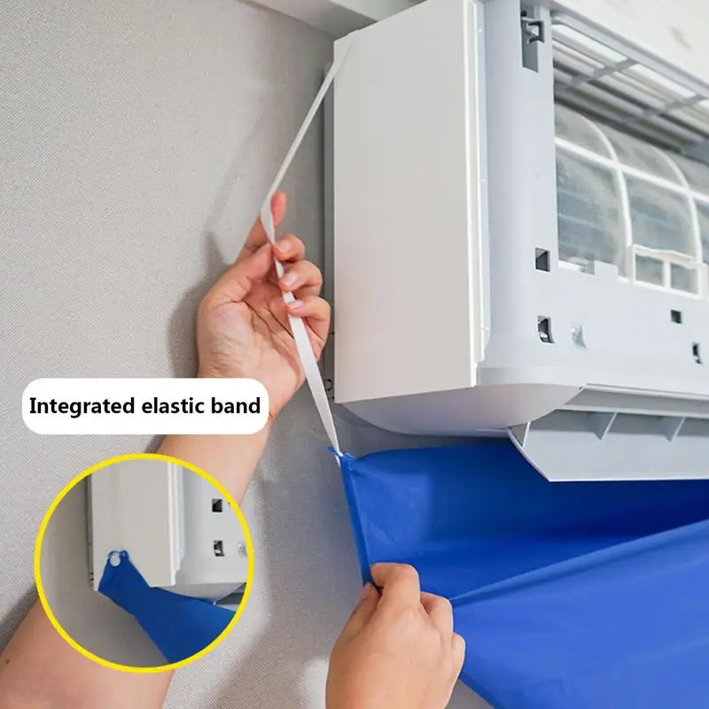 ถุงซักผ้า AC Split กันฝุ่นรั่วถุงทำความสะอาดพร้อมท่อระบายน้ำสำหรับติดผนังอุปกรณ์เสริมในครัวเรือนแยก AC