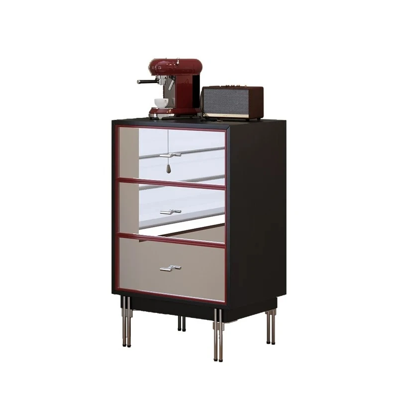 Stainless steel mirror cabinet optical shaft bucket cabinet paint custom drawer cabinet