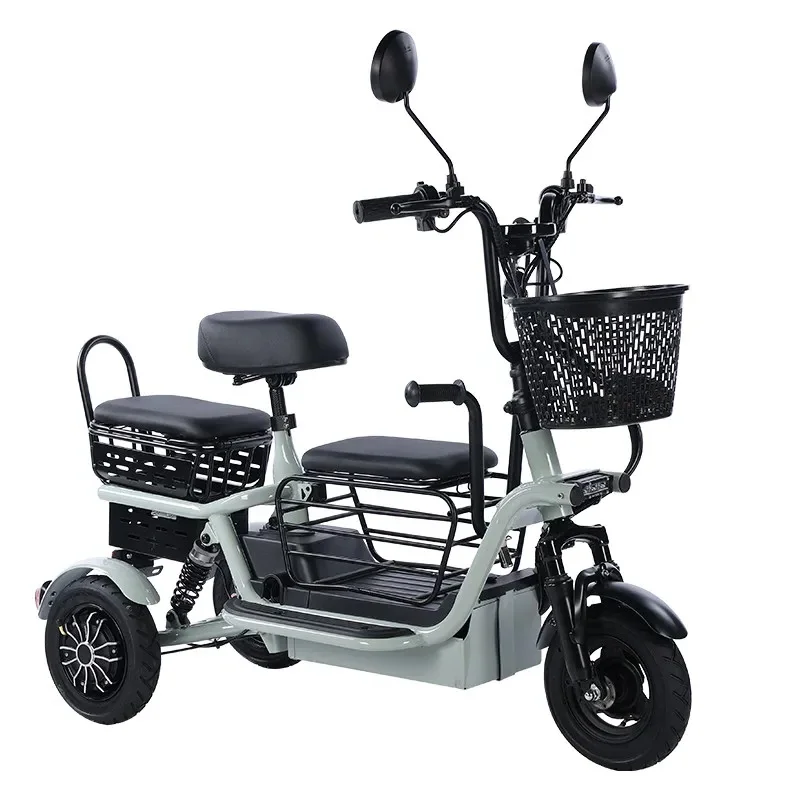 Folding 3 wheel Family Mobility Scooter For Elderly 48V 800W 10 Inch Small  Adult Electric Tricycle 3 Seats For Women