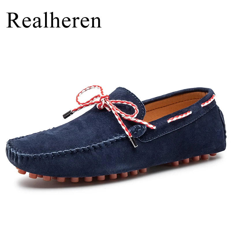 

Spring Summer Breathable Suede Loafers Slip On Shoes Men Leather Casual Boat Shoes Mocassin Homme Mocasines Hombre Big Size 49