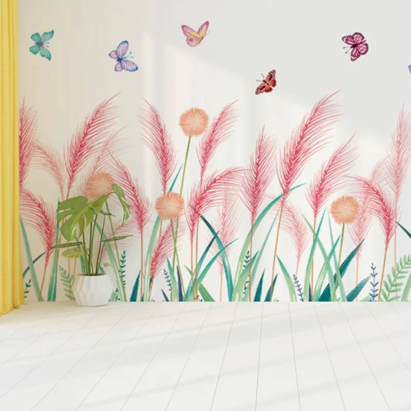 2 Sheet Butterfly Reed Wall Sticker Shop Window Glass Layout Electrostatic Decora Sticker Moisture-proof Anti Fouling Removable