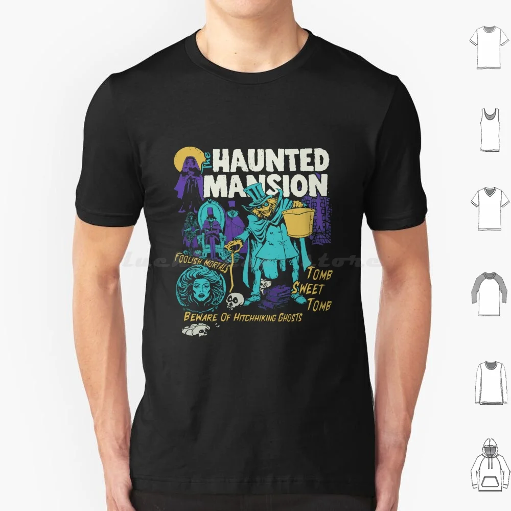 Vintage Retro The Haunted Mansion Ghosts Halloween Spooky Month Spooky Season T Shirt 6xl Cotton Cool Tee World Spooky Month