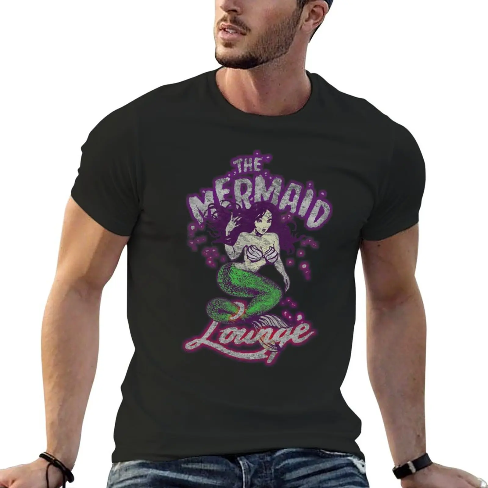 The Mermaid Lounge T-Shirt man clothes cute clothes summer top baggy shirts mens clothing