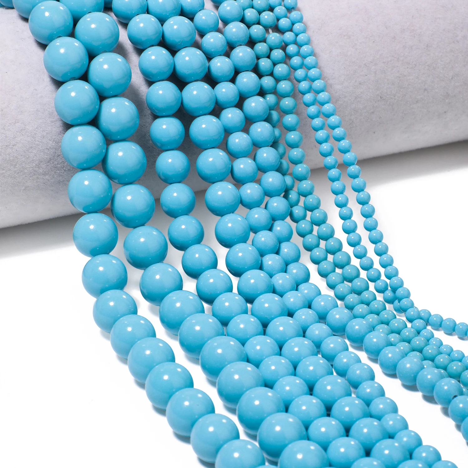 3/4/6/8/10mm Natural Stone Magnesite Blue Turquoise Beads Round Spacer Beads for Jewelry Making DIY Bracelets Accessories 15''