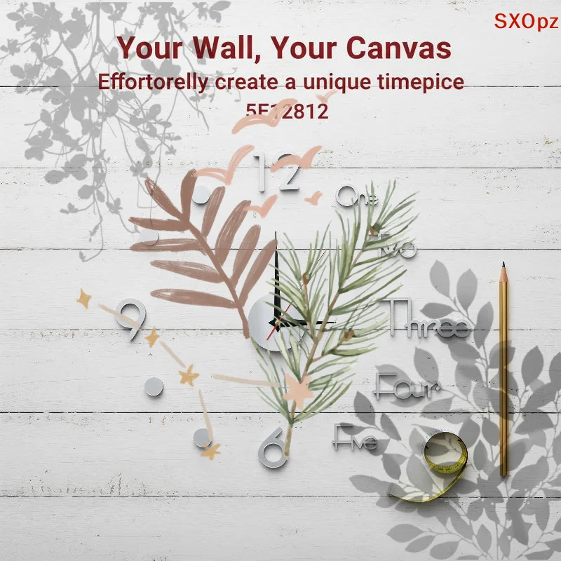 Wall Clock Silent - 発光DIY壁掛け時計 暗闇で光る 静音：カチカチ音を立てない ホームオフィスの壁飾り