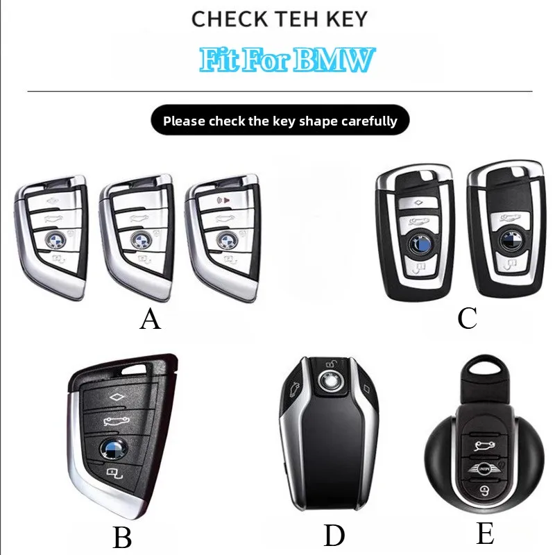 Transparente TPU-Autoschlüsselhülle für BMW - Kompatibel mit 1/3/5/X-Serie, I-Modelle | Schwarz-Weiß-Farbe | Schutzhülle für Schlüsselanhänger – Detail 1