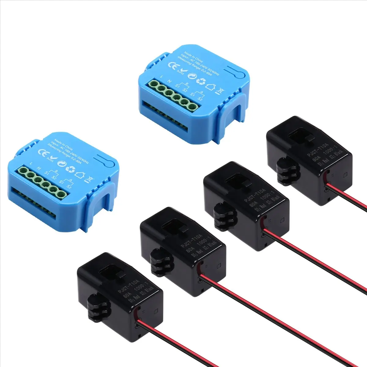 Super Sale 2Pcs Tuya Smart Energy Meter Power Production Consumption Bidirectional Power Monitor Support APP Control