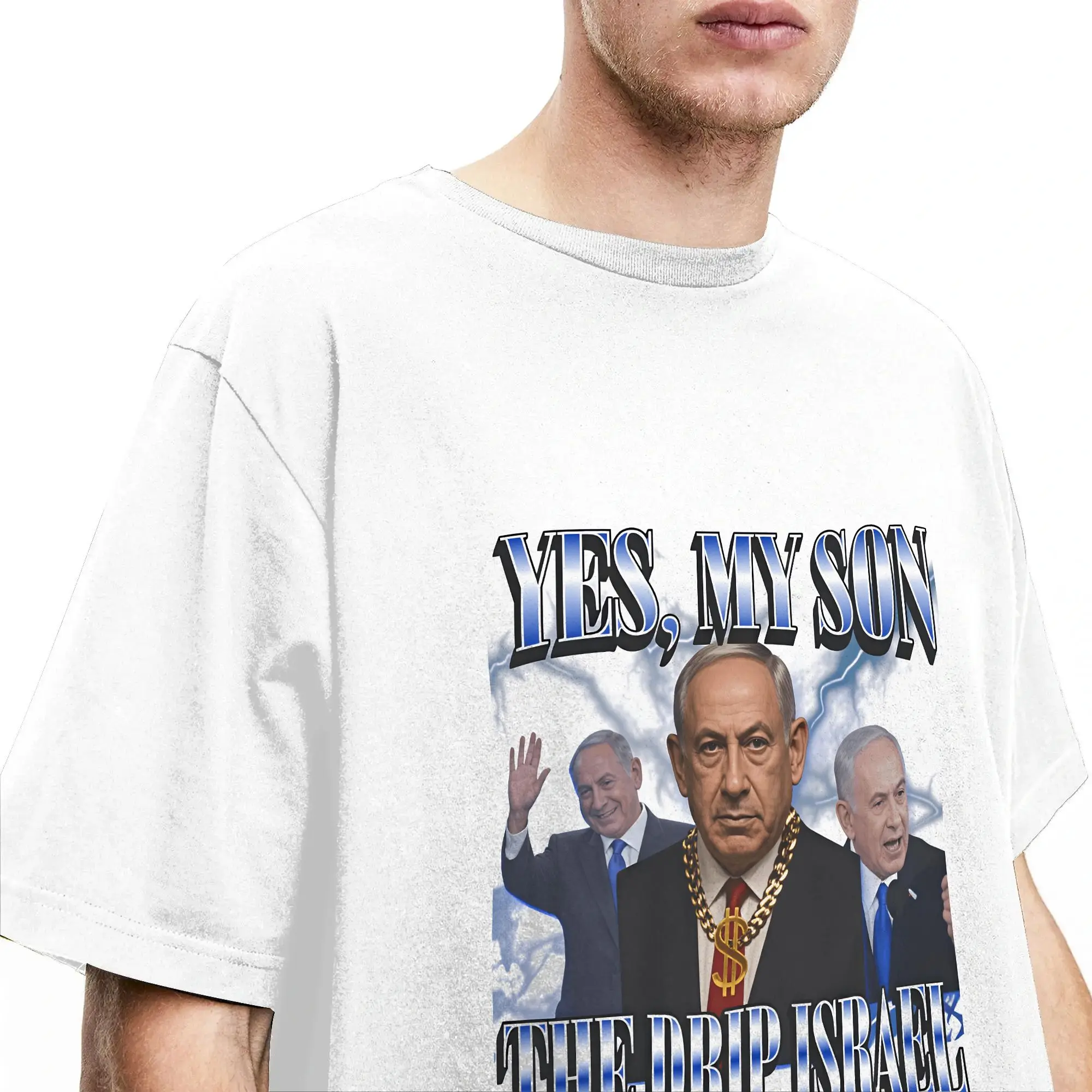Benjamin Netanyahu Badass Funny Big Yahu Meme T-Shirt Sommer-Baumwoll-T-Shirts für Männer Design-T-Shirt Kurzärmelige lustige Kleidung – Detail 3