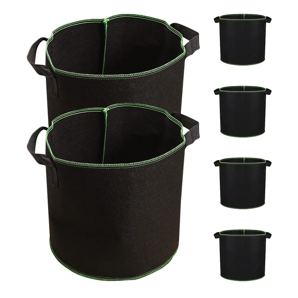 6Pcs Thickened Non-Woven Growing Bags for Potato Vegetable Fruit Succulent Plants Balcony Patio Yard School Community Fabric