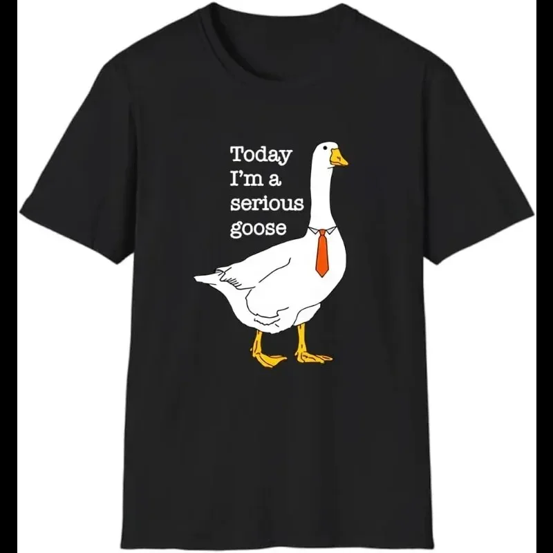 

Today I'm A Serious Goose T-Shirt Silly Goose Shirt Funny Goose Shirt For Men Cartoon Short Sleeve Funny T Shirt men's Clothing