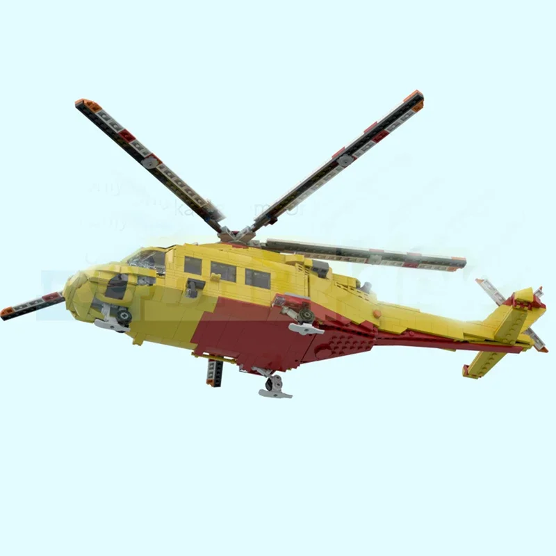 منتج جديد رائع MOC اللبنات العسكرية نموذج الإيطالية الإنقاذ هليكوبتر التكنولوجيا وحدات لعبة أطفال DIYAassembly #6