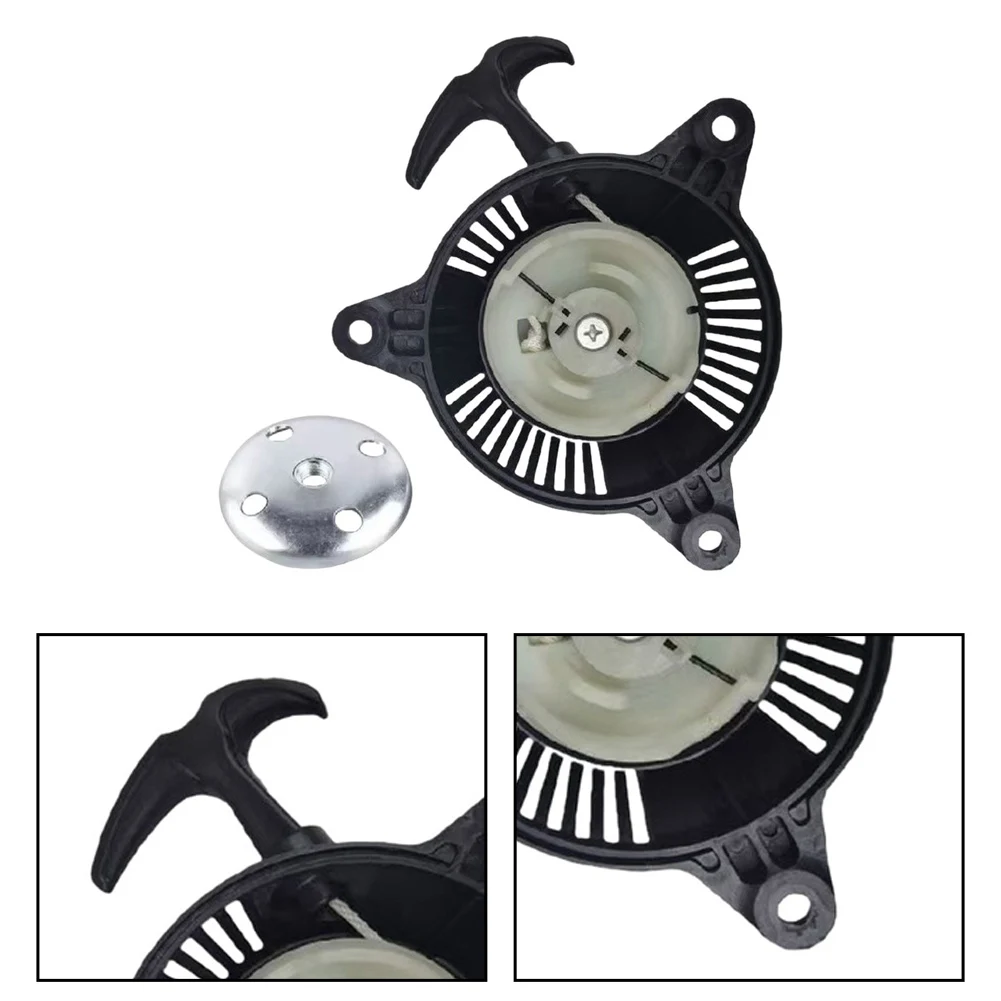 Black Pull Start Assembly Pull Starter Engine Recoil Mechanism Seamless Installation Optimized Recoil Mechanism