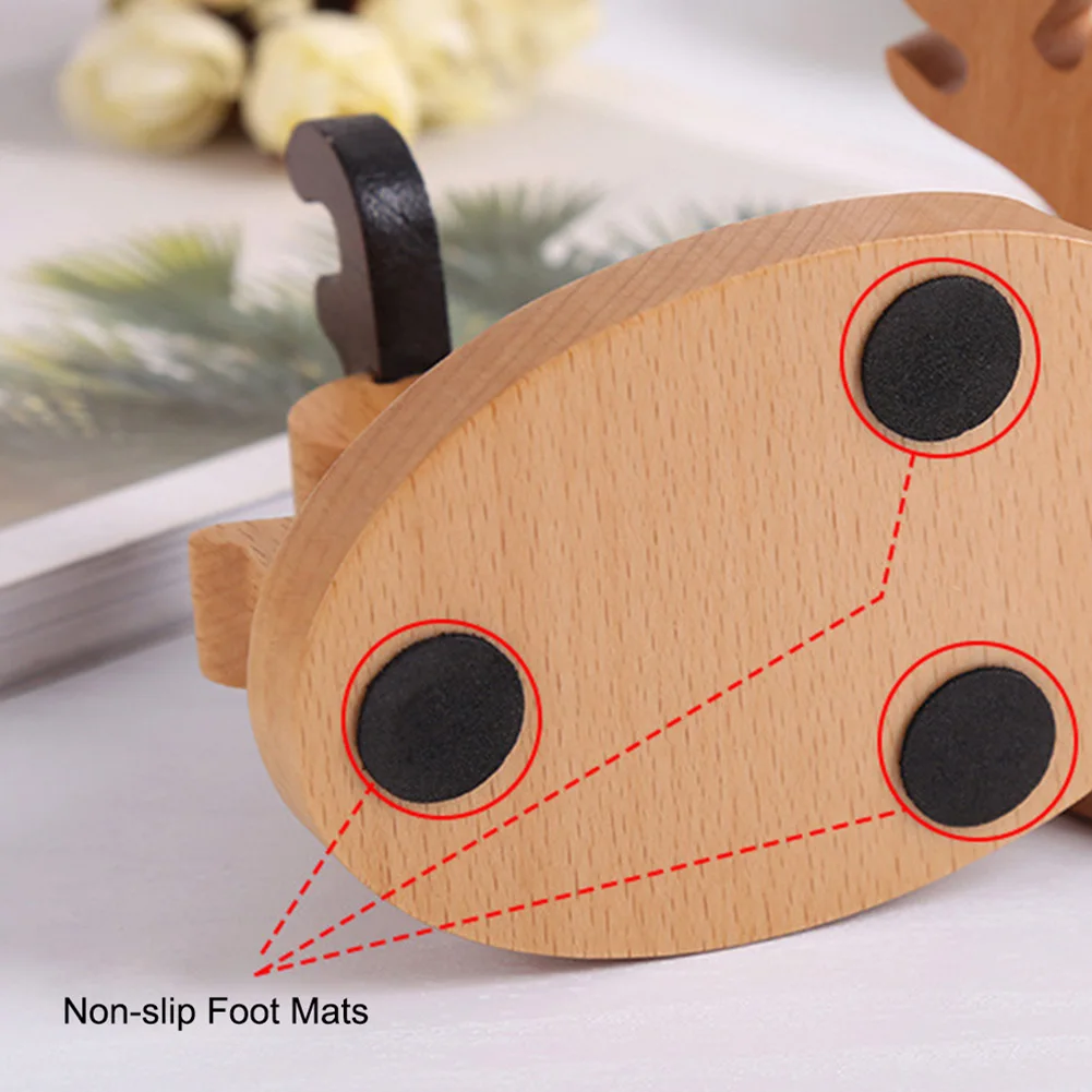 나무 동물 휴대 전화 홀더 자동차 홈 마운트 크래들 데스크 스탠드 미끄럼 방지 휴대 전화 스탠드 도크 홀더 테이블 책상 장식품