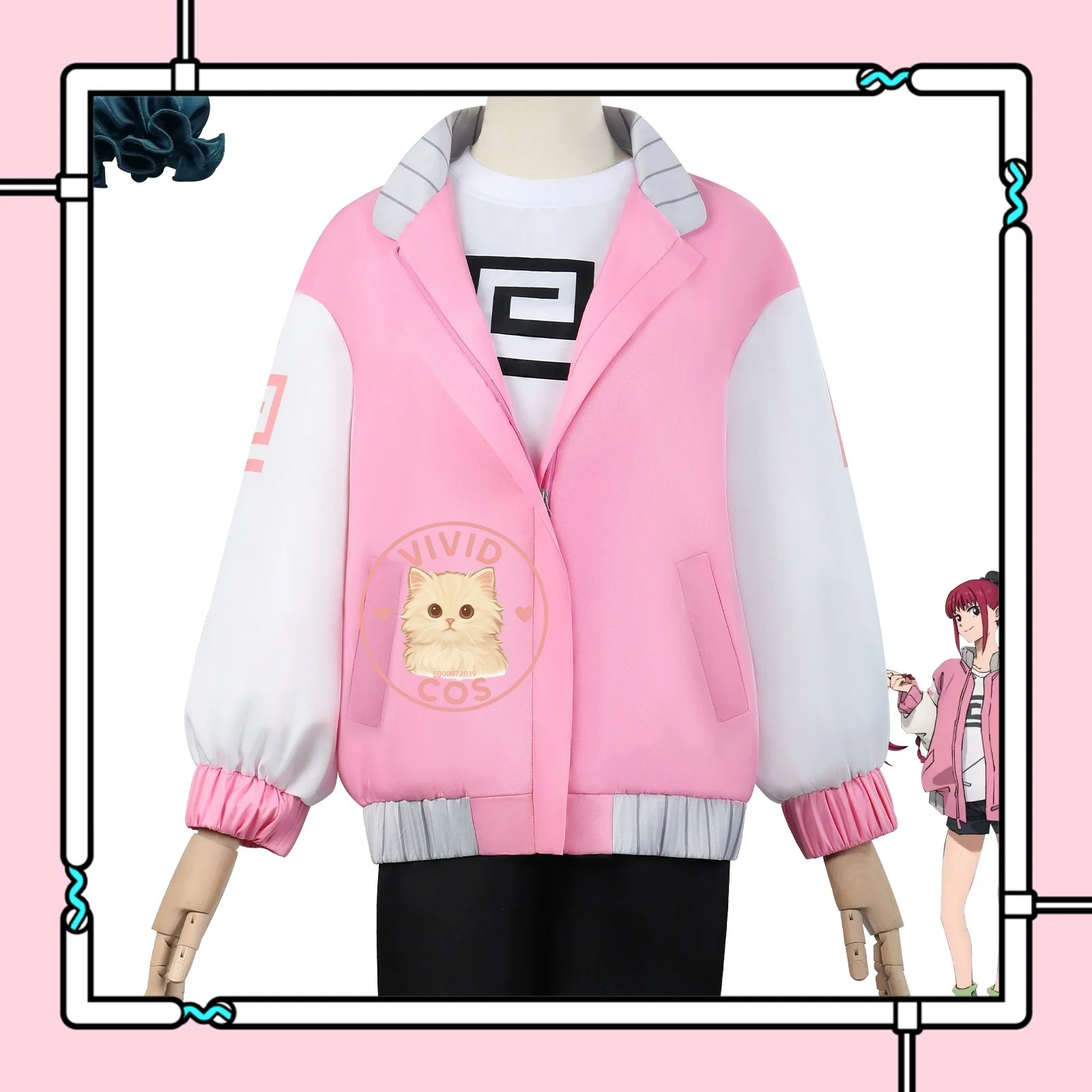 

SAKAMOTO DAYS New Anime Series Shaotang Lu Two-dimensional Cosplay Costume Pink Coat Role-playing Full Women's Clothing Set