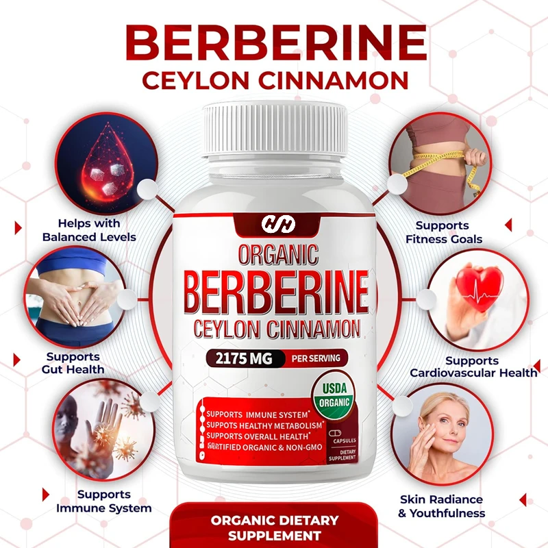 Ceylon Cinnamon 2175 Mg - High Quality Berberine Supplement Supports Immune System Non GMO Vegetarian 60 Capsules