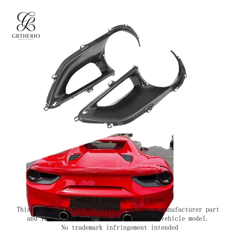 Suitable for Ferrari 488, with additional Novitec-style carbon fiber taillight , bumper covers, and rear tailli