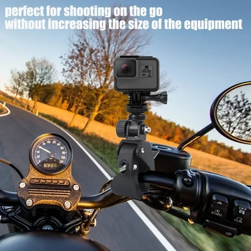 For GoPro Hero 12 11 10 Bicycle Motorcycle Handlebar Handle Clamp Bar Mount for Go Pro 9 8 Insta 360 DJI Action Camera Accessory