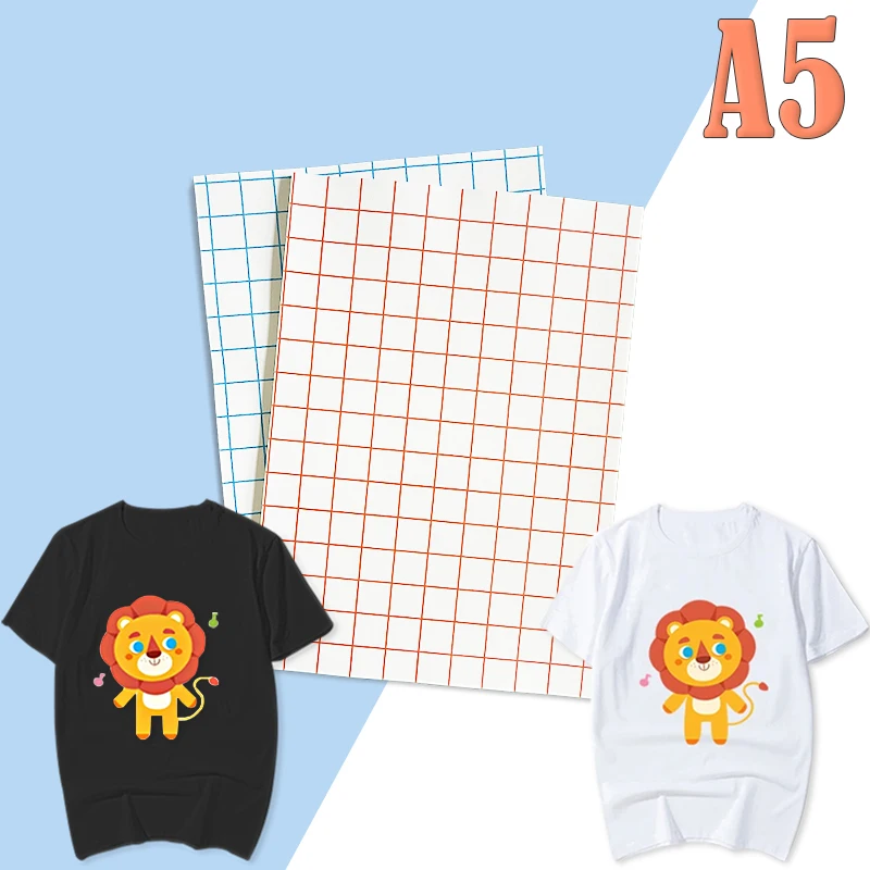 A5 20pcs Inkjet Heat Transfer Paper Cotton T-Shirt Dark Black Transfer Paper Light White Paper For 100% Cotton Fabric
