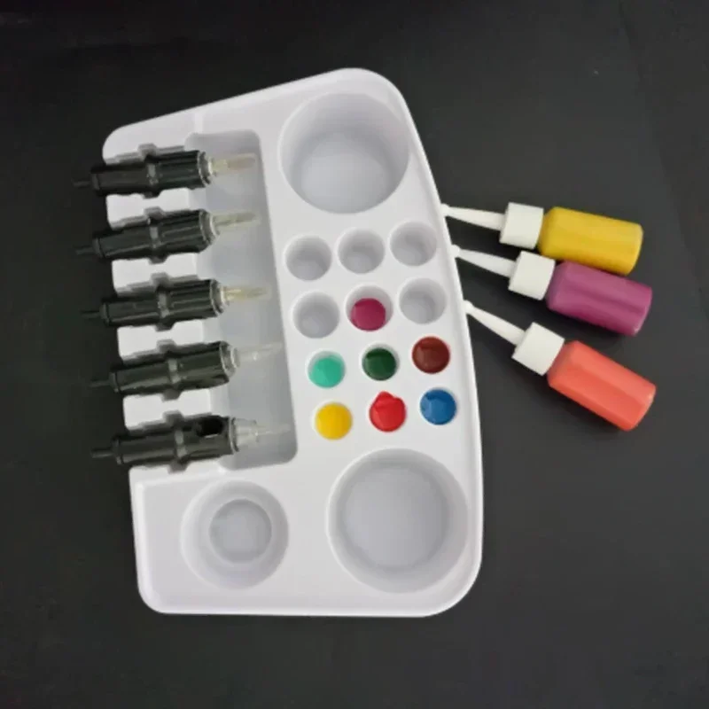 5pcs Disposable Plastic Tattoo Ink Plate Caps Rectangle Shaped Tattoo Ink Painting Holder Palette Tattoo accessories