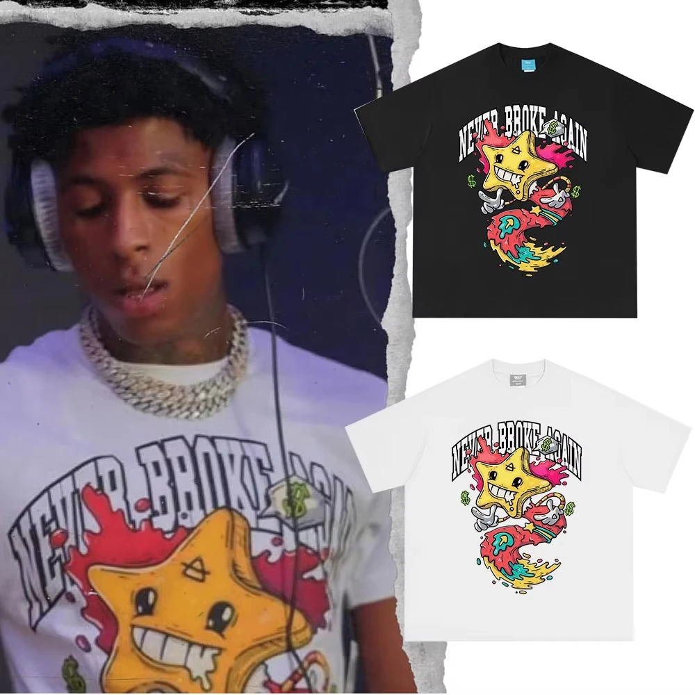 

Рэпер YoungBoy Never Broke Again Футболка в одном стиле Мужская и женская модная футболка с принтом в стиле хип-хоп Хлопковые футболки с короткими рукавами