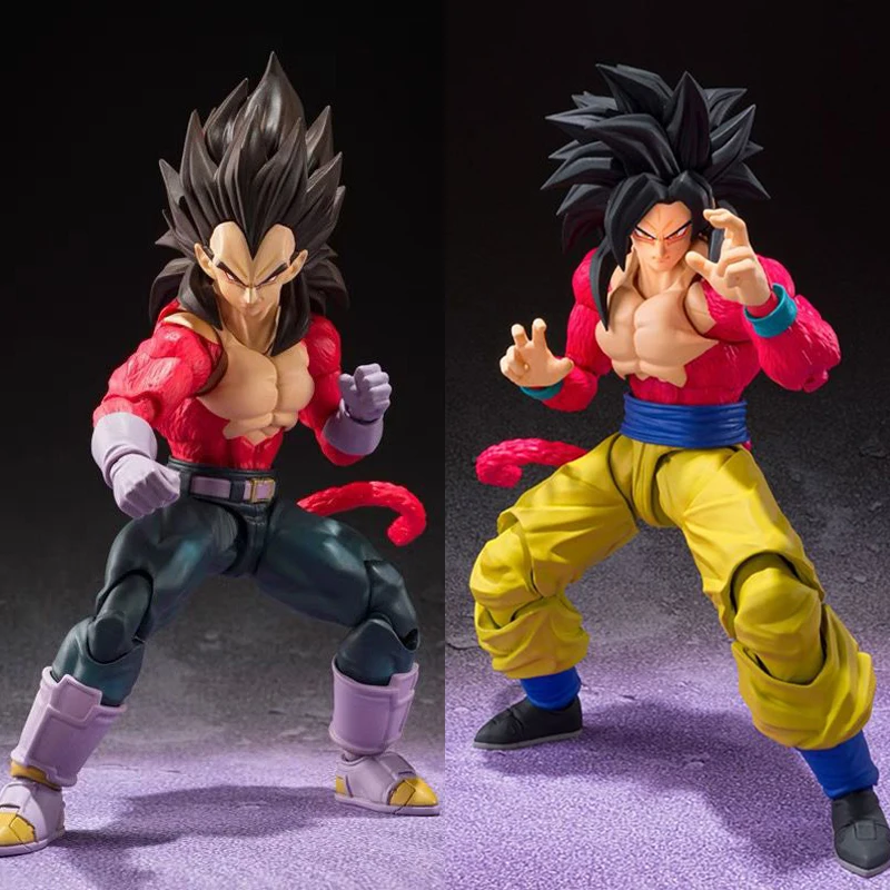 Figuras de acción Shf Dragon Ball GT, Saiyan 4, Vegeta, Goku, colección de PVC, Anime, Super Saiyan, God, Son Goku, modelos de Juguetes