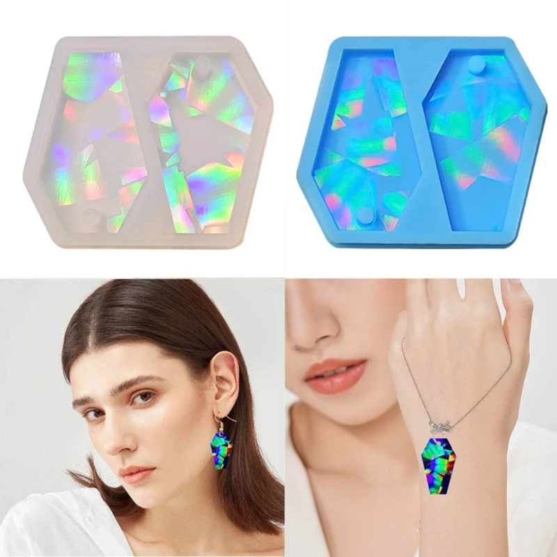 DIY Light and Mold Geometric Coffin Earring Crystal Silicone