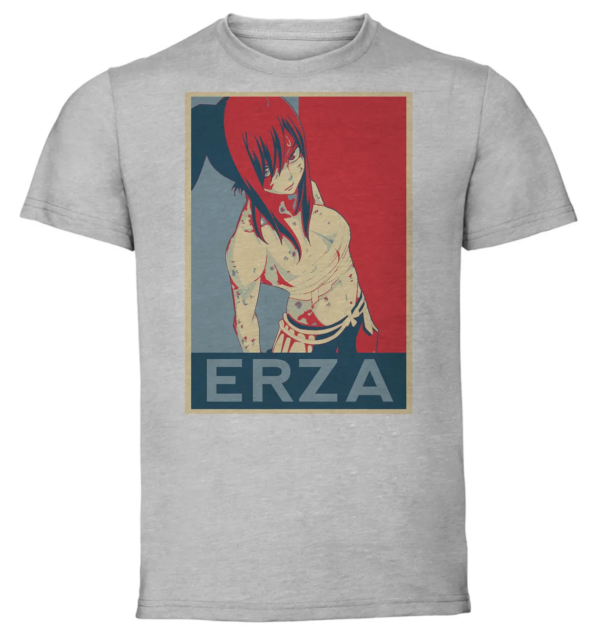 T-Shirt Unisex Grey Propaganda Fairy Tail Erza Variant 4