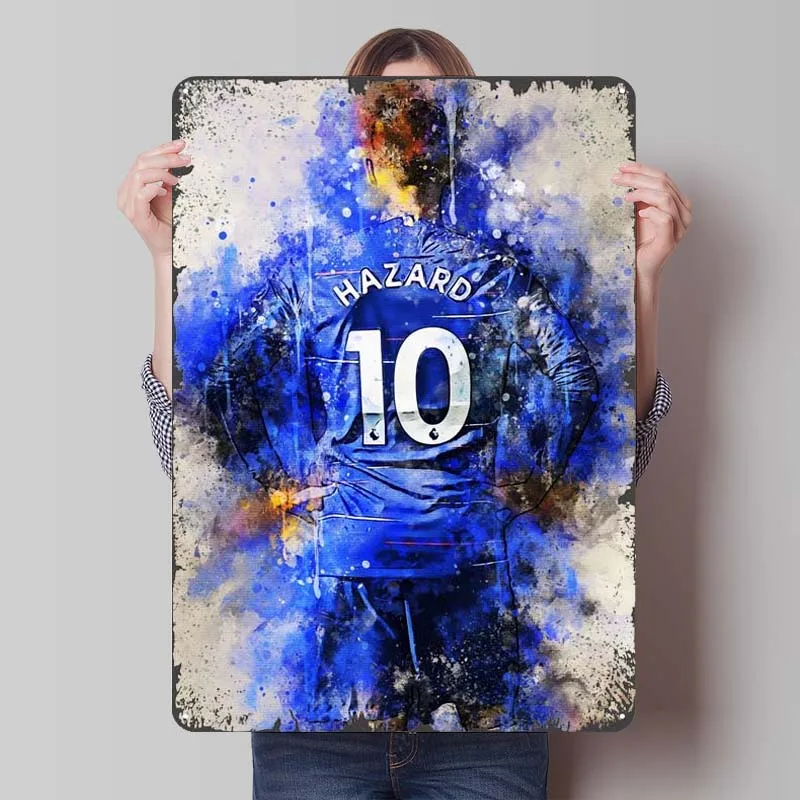 Eden Hazard Metal Sign Customizable Sports Poster Home Living Room Decoration Aesthetic Accessories for Home Decor Items Retro