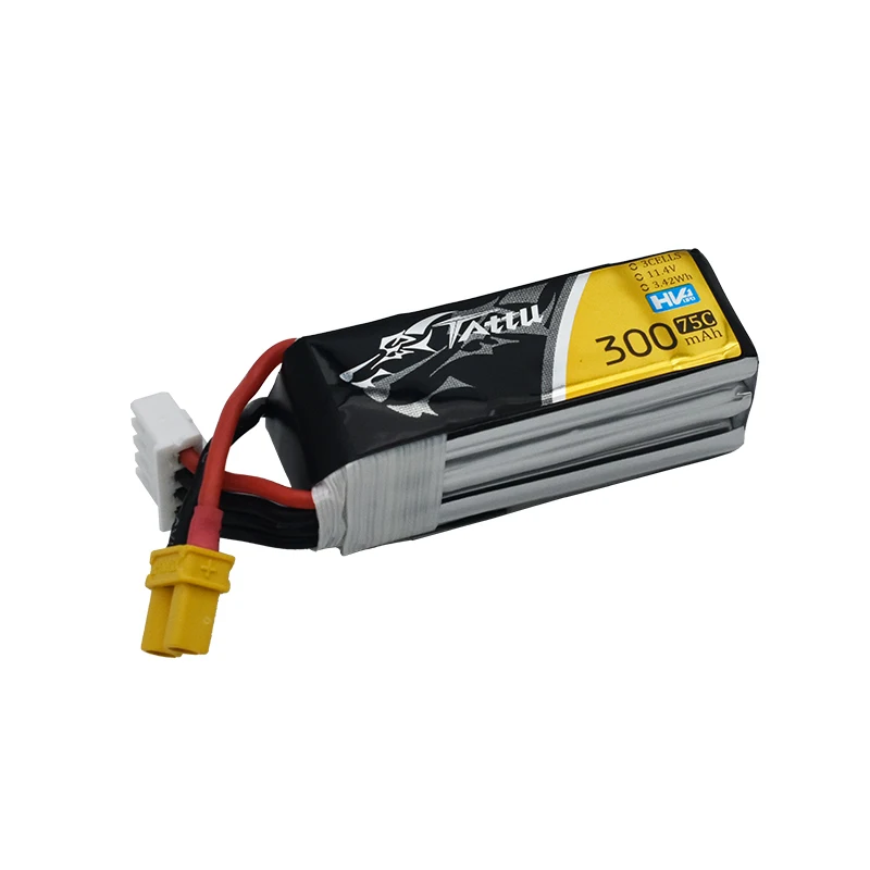 TATTU 11.4V Lipo Battery 300mAh 75C With XT30 Plug For RC FPV Airplane Quadcopter Helicopter Drone Parts 3S Battery