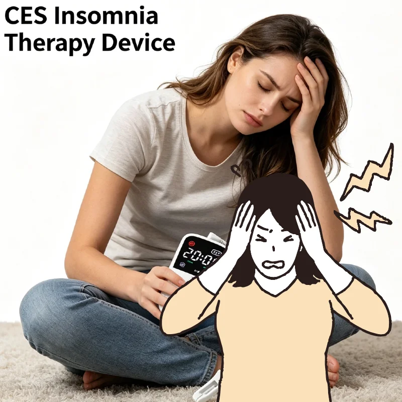 CES Ear Clip Sleep Aid Rechargeable Cranial Electrotherapy Stimulation for Insomnia Relief Fast Sleep Improvement