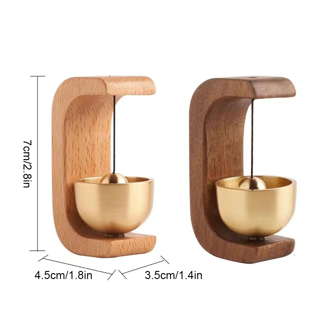 Retro Entrance Wireless Doorbell Shopkeeper’s Bell Wind Bell Door Opening Wooden Clock Reminder for Home Small Bell Decorations